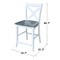 International Concepts Vineyard Counter Height Stool, 24" Seat Height, White/Heather gray S05-142 - alternate 2